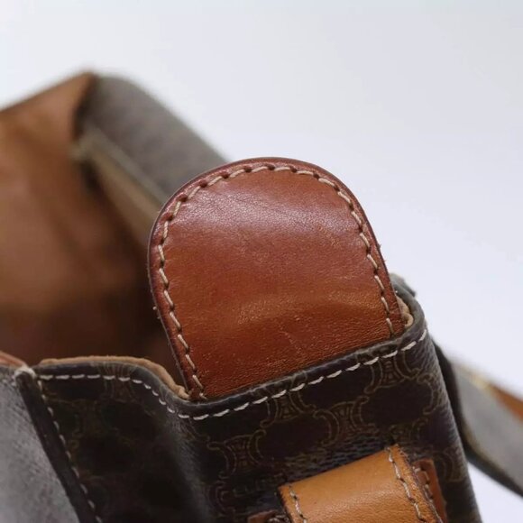 CELINE Macadam Canvas Shoulder Bag PVC Leather Brown Auth 89824 - Picture 14 of 16